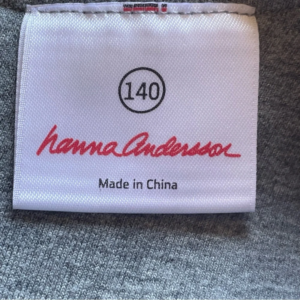 Hanna‎ Andersson Gray Dress with Pink Floral Detail Pockets Too!